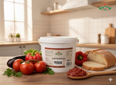 Лютеница ПРЕМИУМ БУЛМЕД 5 кг Кофа – Най-Високо Качество за Гурме Трапеза и Кетъринг