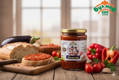 Лютеница Фамилна БУЛМЕД (560 гр) – Истинският Вкус на Доматите и Чушките